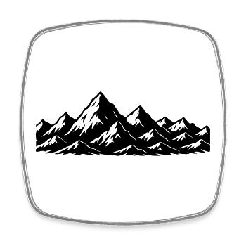 Berge Symbol Alpen - Viereckiger Kühlschrankmagnet - Weiß - Vorne