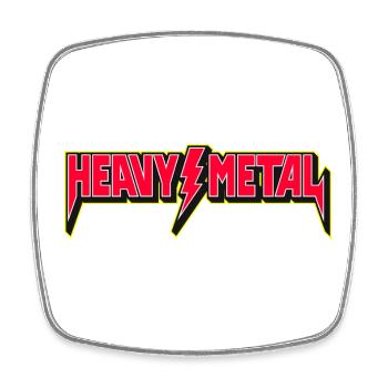 Heavy Metal Emblem with Lightning Bolt - Square fridge magnet - white - Front