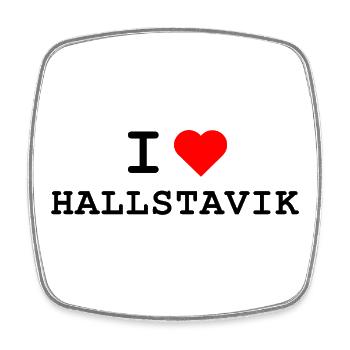 Ich liebe Hallstavik - I love Hallstavik - Viereckiger Kühlschrankmagnet - Weiß - Vorne