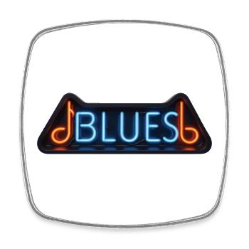 BLUES NEON – Klangbild - Viereckiger Kühlschrankmagnet - Weiß - Vorne