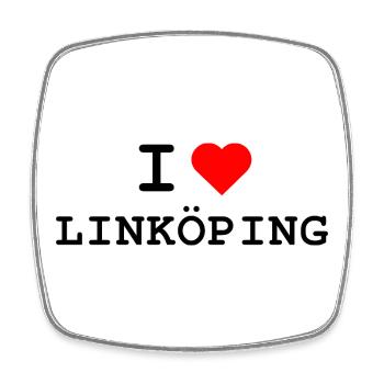 I love Linköping - Ich liebe Linköping - Square fridge magnet - white - Front