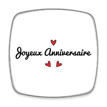 HAPPY BIRTHDAY. HAPPY BIRTHDAY. HEART. I LOVE - Square fridge magnet - white - Front