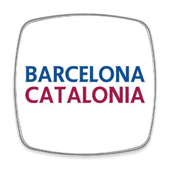 Barcelona – Katalonien Lyrisches Design - Viereckiger Kühlschrankmagnet - Weiß - Vorne