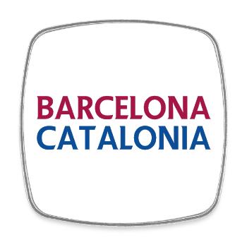 Barcelona – Katalonien Lyrisches Design - Viereckiger Kühlschrankmagnet - Weiß - Vorne