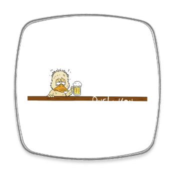 Duck You – Funny Duck Pun Beer Fuck You - Square fridge magnet - white - Front