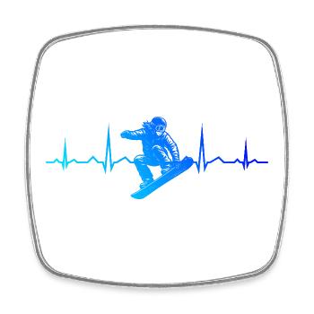 Snowboard Artwork für dein Outfit - Viereckiger Kühlschrankmagnet - Weiß - Vorne