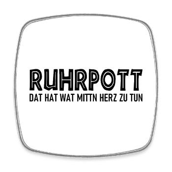 Ruhrpott - Dat hat wat mittn Herz zu tun - Viereckiger Kühlschrankmagnet - Weiß - Vorne