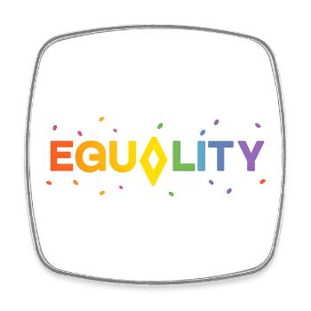 Equality – Buntes Statement für Vielfalt & Respekt - Viereckiger Kühlschrankmagnet - Weiß - Vorne