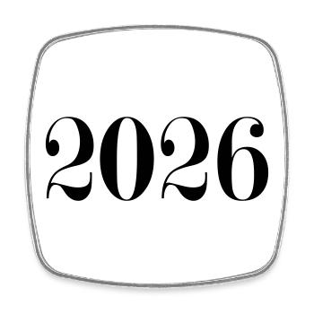 2026 - ein neues Jahr - Viereckiger Kühlschrankmagnet - Weiß - Vorne