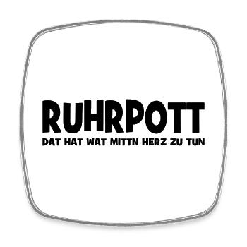 Ruhrpott - Dat hat wat mittn Herz zu tun - Zeche - Viereckiger Kühlschrankmagnet - Weiß - Vorne