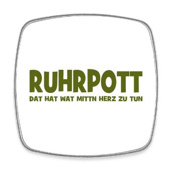 Ruhrpott - Dat hat wat mittn Herz zu tun - Zeche - Viereckiger Kühlschrankmagnet - Weiß - Vorne