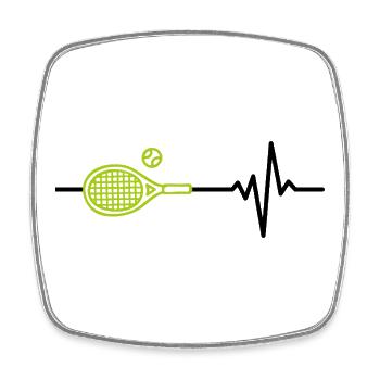 Le tennis est ma vie, mon battement de cœur, ma bagarre sur le court - Magnet carré - blanc - Devant