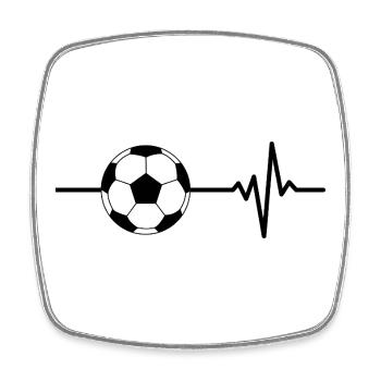 Fußball ist mein Leben, Herzschlag, Bundesliga - Viereckiger Kühlschrankmagnet - Weiß - Vorne