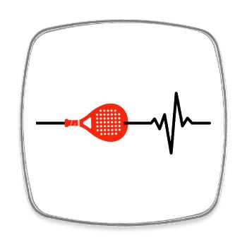 Padel is my life, heartbeat, court junkies - Square fridge magnet - white - Front