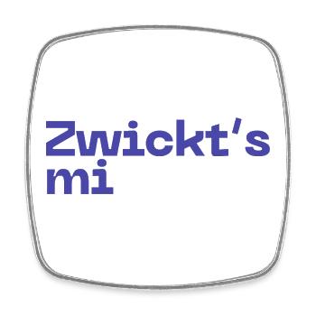 Zwickt's mi - Austropop - Viereckiger Kühlschrankmagnet - Weiß - Vorne