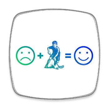 Œuvres de floorball pour votre tenue - Magnet carré - blanc - Devant