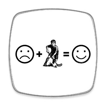 Floorball motif that works immediately - Square fridge magnet - white - Front