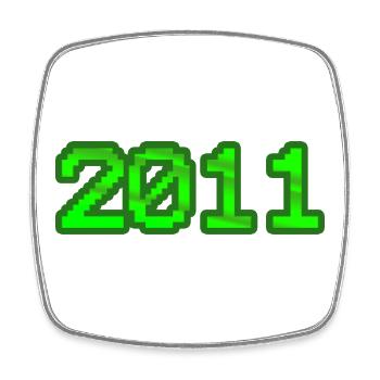 Computer 2011 - Square fridge magnet - white - Front