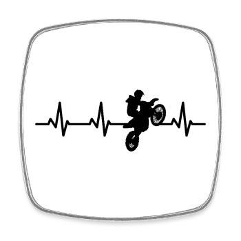 Pilotes de motocross Heart Line - Magnet carré - blanc - Devant