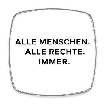 Alle Menschen Alle Rechte Immer Statement - Viereckiger Kühlschrankmagnet - Weiß - Vorne