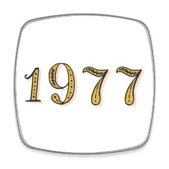 1977 Vintage 1977 Birthday Gift - Square fridge magnet - white - Front