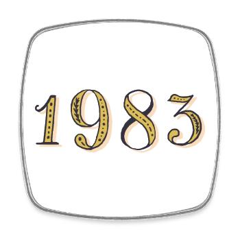 Geburtstagsgeschenk 1983 - Viereckiger Kühlschrankmagnet - Weiß - Vorne