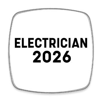 Electrician 2026 – cooles Motiv für Elektriker - Viereckiger Kühlschrankmagnet - Weiß - Vorne