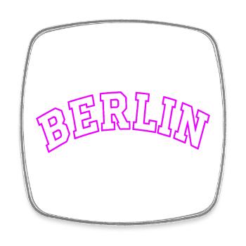 Neon Berlin Bogen Typografie - Viereckiger Kühlschrankmagnet - Weiß - Vorne