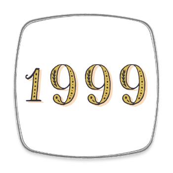 1999 Vintage 1999 Geburtstagsgeschenk - Viereckiger Kühlschrankmagnet - Weiß - Vorne