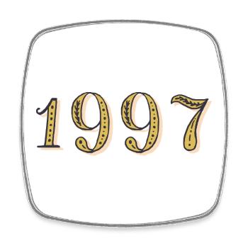 1997 Vintage 1997 Birthday Gift - Square fridge magnet - white - Front