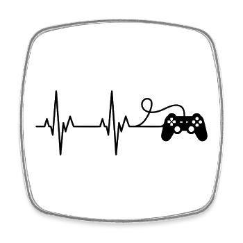 Heartbeat Gaming Controller - Square fridge magnet - white - Front