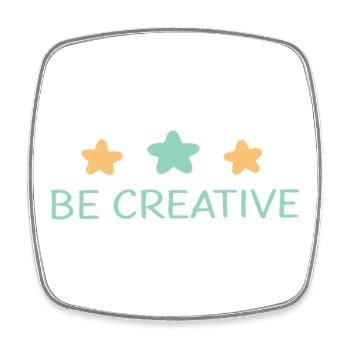 Werden Sie kreativ: Pastel Stars - Viereckiger Kühlschrankmagnet - Weiß - Vorne