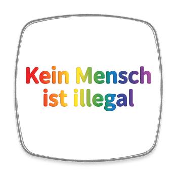 No One Is Illegal Rainbow - Square fridge magnet - white - Front
