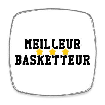 Meilleur Basketteur - Magnet carré - blanc - Devant