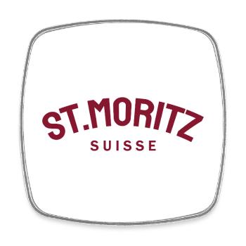 St. Moritz - Suisse - Switzerland - Swiss - Magnet carré - blanc - Devant