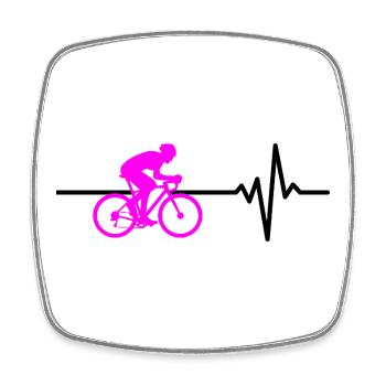 RENNRAD FAHREN FAHRRAD HERZSCHLAG PINK RAD - Viereckiger Kühlschrankmagnet - Weiß - Vorne