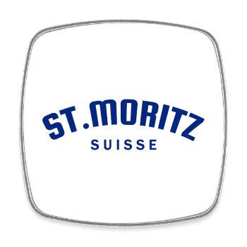 St. Moritz - Suisse - Switzerland - Swiss - Magnet carré - blanc - Devant