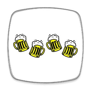 Bier Bierkrug Prost Comic - Viereckiger Kühlschrankmagnet - Weiß - Vorne