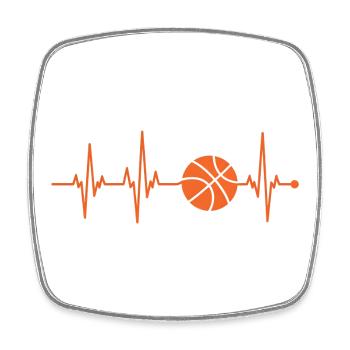 Beat Line Basketball Pulse - Square fridge magnet - white - Front