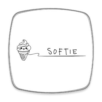 Softie Süßes Softeis Doodle Line Art - Viereckiger Kühlschrankmagnet - Weiß - Vorne