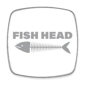 fish head - Square fridge magnet - white - Front