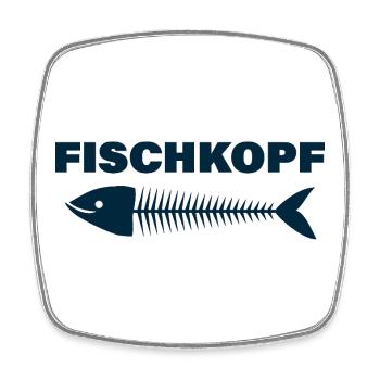 FISCHKOPF - Viereckiger Kühlschrankmagnet - Weiß - Vorne