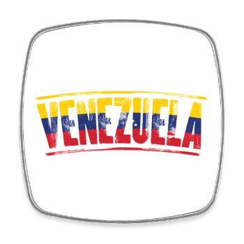 Venezuela Flag Wordmark - Square fridge magnet - white - Front