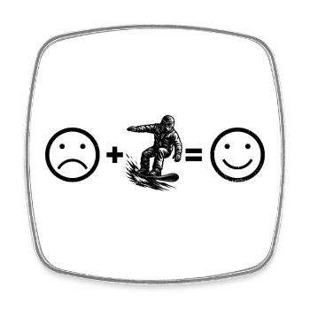 Motif de snowboard pour les vrais amoureux - Magnet carré - blanc - Devant