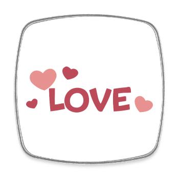 LOVE et Cœurs Pastel Dessin Fantaisie - Magnet carré - blanc - Devant