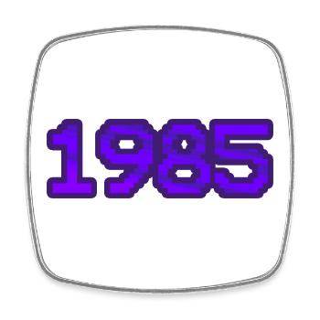 Nerd 1985 - Viereckiger Kühlschrankmagnet - Weiß - Vorne