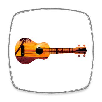 Hawaiian Ukulele Uke Beach Sunset - Viereckiger Kühlschrankmagnet - Weiß - Vorne