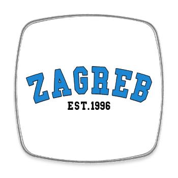 Zagreb gegründet 1996 - Viereckiger Kühlschrankmagnet - Weiß - Vorne