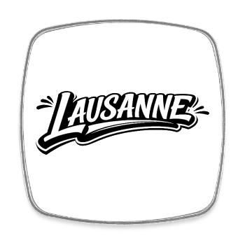 Lausanne vintage - Viereckiger Kühlschrankmagnet - Weiß - Vorne