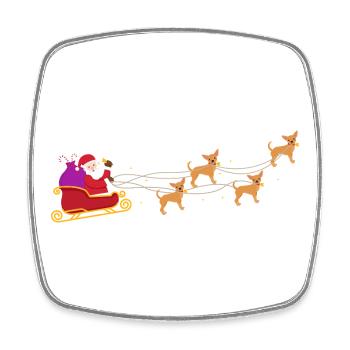 Chihuahua Chihuahueño Santa Claus - Viereckiger Kühlschrankmagnet - Weiß - Vorne